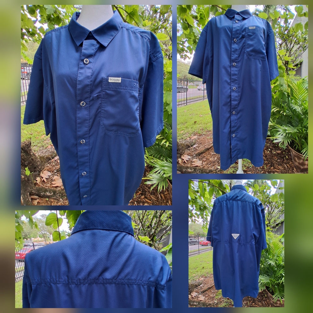 🔥COLUMBIA OMNI SHADE Men's Casual Vented Button Down SHIRT XL EUC